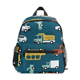 Kids Backpack for boys Car Childish Truck Toddler Bags Children Preschool Kindergarten Small Chest Strap 3-8 Years Old