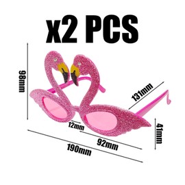 NIDHFG 2 Pieces Of Flamingo Glasses, Creative Personality, Fun Shooting Props, Fashionable Sunglasses, Universal For Men And Women, Hawaiian Beach Decoration.