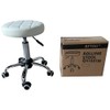 BFTOU White Classic Swivel Stool with Wheel for Salon Work