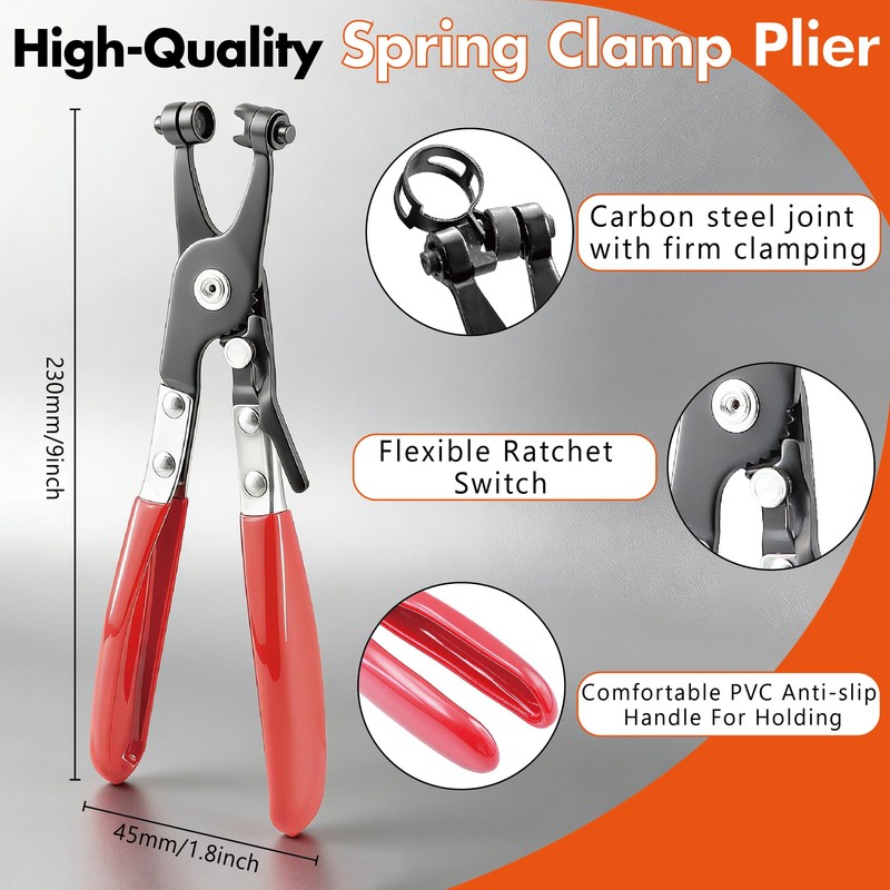 352Pcs 6-25mm Spring Band Hose Clamps Assortment Kit with Spring
