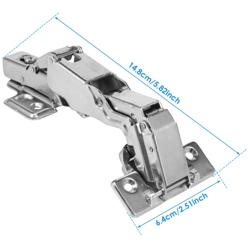 4 Pack 175 Degree Frameless Cabinet Doors Hinges, Frameless Full