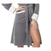 DOROTA Cuddly and modern cotton bathrobe with pockets and tie