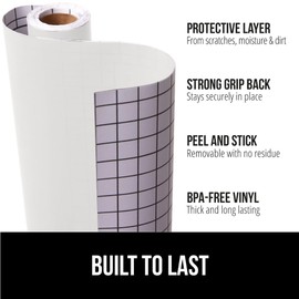 Gorilla Grip Adhesive Removable Liner for Drawers, Shelves and Crafts, Easy Install Peel and Stick Decor Paper, Contact Liners for Drawer, Shelf, Book, 11.8 in x 10 FT Roll, Clear Matte