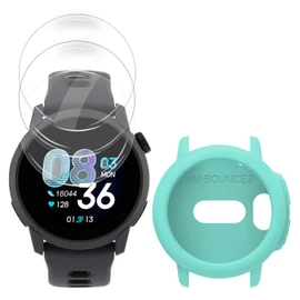 Watch Screen Protector for Garmin Bounce 2 and Silicone Case Cover green