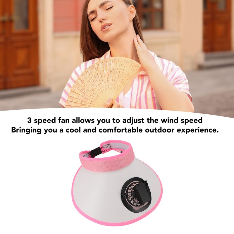 Sun Hat with Fan Rechargeable 3 Gear Wind Speed Large