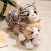 PEACH CAT Striped Cat Stuffed Animal 9.8" Realistic Kitten Plushies