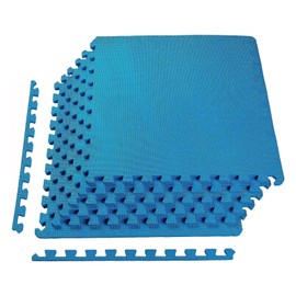 Venbytech for Fitness 24 Sq Ft Interlocking EVA Foam Exercise Mat Tiles, Blue