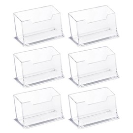 Pixaro Pack of 6 Business Card Holders - Acrylic Business Card Stand Business Card Holder Stand Transparent Business Card Table Stand for Office Collection Organiser