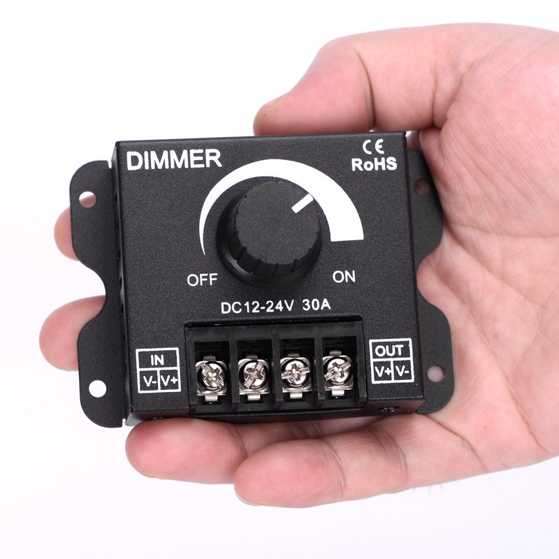 LED Dimmer DC 12V-24V Lighting Dimming Controller 30A 12 Volt