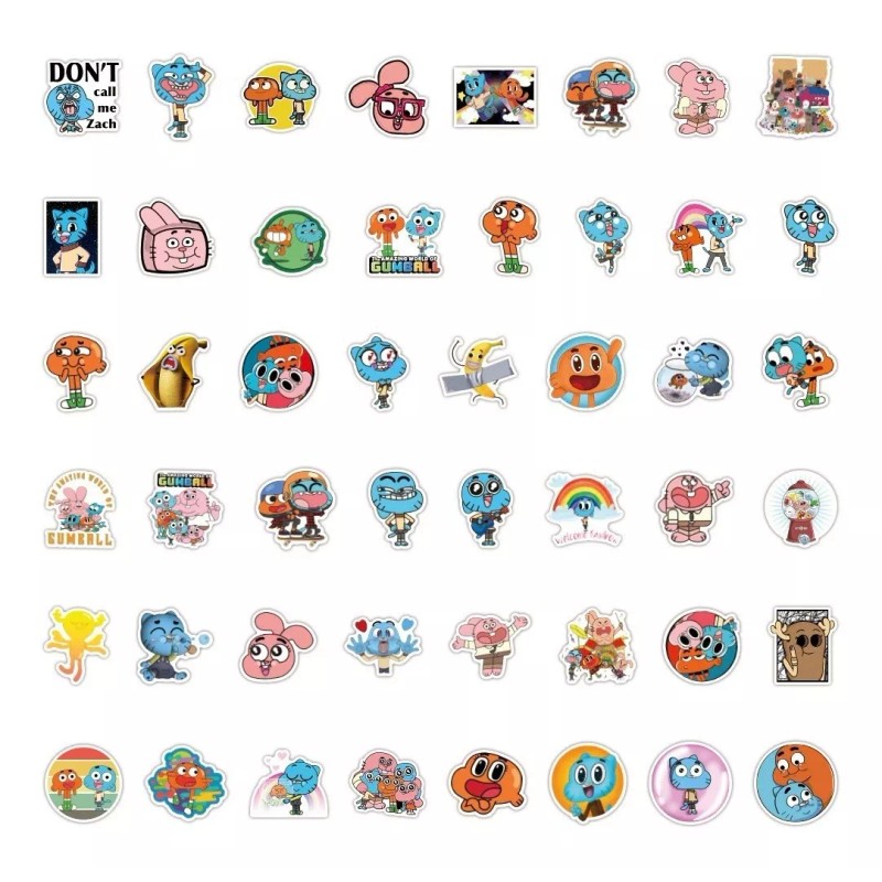 El increíble mundo de Gumball Gumball Caricatura 50 Calcomanias Stickers
