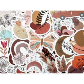Variety Stickers 50 Cute Boho Stickers Vintage Pack Waterbottle Laptop Car Decoration Decals Lot