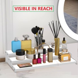 Jojocross Spice Rack Organizer for Cabinet, 3 Tier Expandable Spices Storage, Great for Kitchen Cabinets, Cupboard,Pantry and Countertop More 1 Pack/White