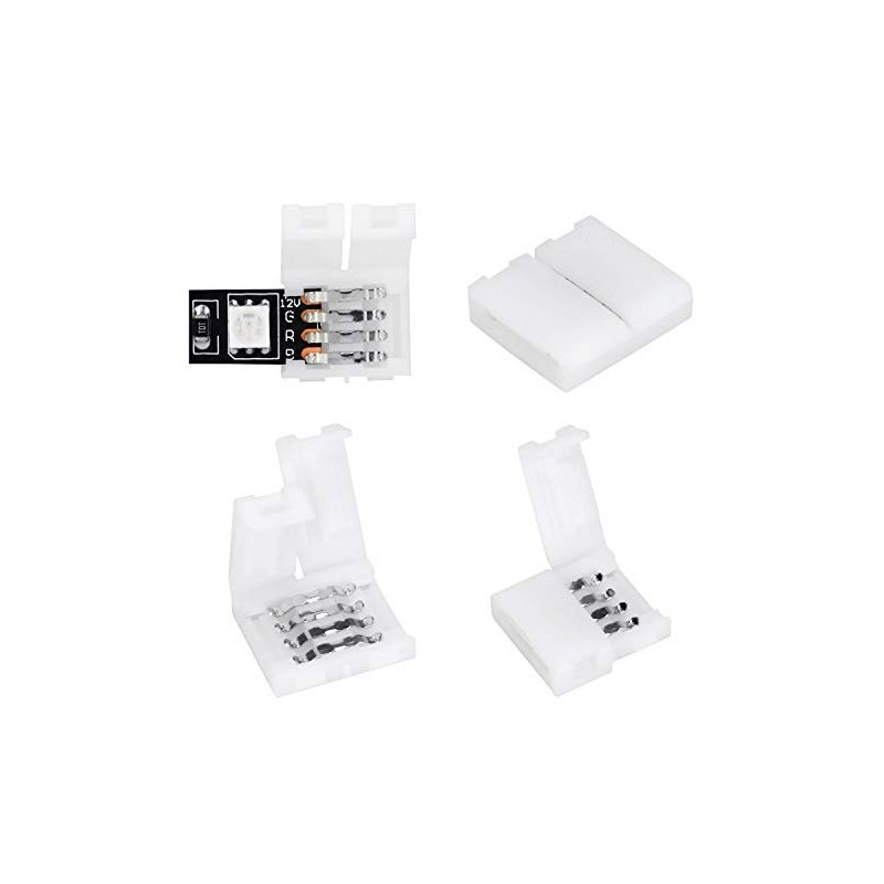 WENHSIN 10Packs 4-Pin RGB LED Light Strip Connectors 10mm Unwired