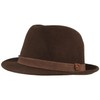 Breiter Trilby Crushable Felt Hat Narrow Brim Wool Felt, brown