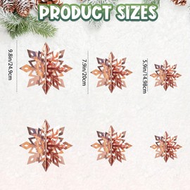 Christmas Ornament, Snowflake, Snowflake, 3D, Snowflake, Interior Decoration, Cute, Christmas Tree, Christmas, New Year, Decorations, Store Decorations, Party Goods, Set of 6, Rose Gold