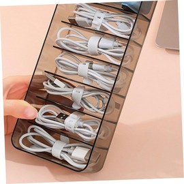 TEHAUX Cable Management Box with Lid Slots Cord Organizer for Chargers and Wires Durable Storage Bin for Use Prevent Dust and Clutter