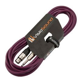 VisioSound Female XLR to 6.35mm 1/4" Mono Jack Lead/Microphone/Signal Cable / 6 Colours 6m Purple