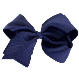 ScarvesMe 12pc Boutique Baby Girls Teens Women Solid 8" Hair Bows (Navy)