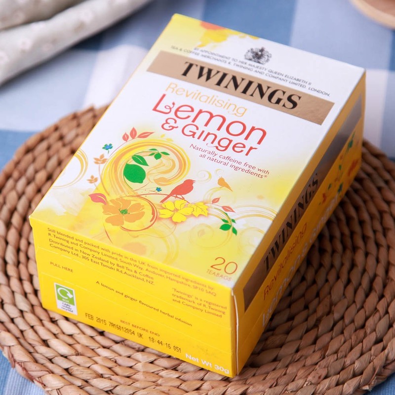Twinings Tea From Grosvenor, Tea Lemon Ginger, 20 Count