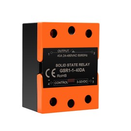Wattive Solid State Relay 12 V 230 V Single-Phase Solid State Relay SSR-40DA, Zero Voltage Switch On Zero Current Shutdown Relay, Input 3-32VDC, Output 24-480VAC, 40A, -20°~75°C
