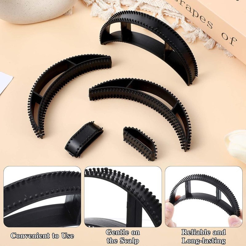 Bump It Black Styling Coiler Set,5Pcs Hiar Bun Black Styling