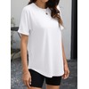 LANSHIRIAC Short Sleeve Shirts for Women Oversized T Shirts Crewneck