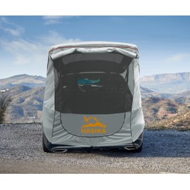 Hasika Canopy Tent Easy Set Up Sun Shade with Mesh Netting for Camping Road Trip Park Waterproof 3000MM UPF 50+ Gray (Small)