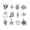 HappyHome Charm Parts, Pendant Top, Accessory Parts, 100 Pieces, Silver,