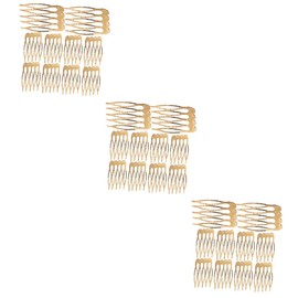 Healvian 30 pcs Small French Hair Combs for Women Elegant Slide Combs for Wedding Headpieces Versatile Crafting Supplies Fine Hair Accessories Gold Material