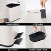 mDesign 5 Liter Rectangular Small Steel Step Trash Can Wastebasket,