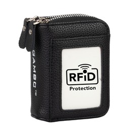 Card Holder and Women's Wallet Synthetic Leather with Anti-RFID - Small and Elegant Wallet with Card Slots - Small Women Purse for Daily Use - Black, black, Modern