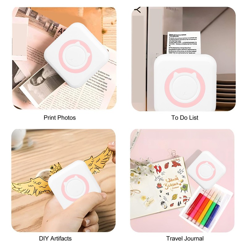 Pocket Printer Inkless Bluetooth Mini Portable Thermal Printer with Colorful