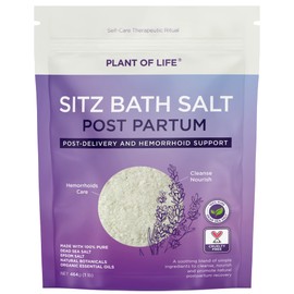 Plant of Life PLANT OF LIFE Sitz Bath Salt - Postpartum Recovery Bath Soak - Made from Epsom Salt, Dead Sea Salt, Essential Oils, Organic Herbs for Self Care Therapy and Hemmrhoid - 16oz
