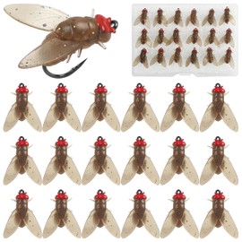 Bionic Fly Fishing Bait Kit, 18pcs Fly Fishing Lures Trout Jigs Swimbaits Dry Flies Hook for Bass Panfish Saltwater Freshwater (Brown)