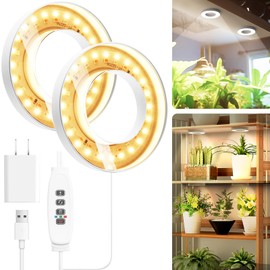 Mosthink Ceiling Grow Lights for Indoor Plants, 96 LEDs Plant Light Full Spectrum, Under Cabinet Plant Growing Lamp with Auto Timer, 10 Dimmable Levels, 3 Modes with Transparent Cover,Corded