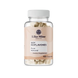 Like Mine Soy Isoflavones (100 Capsules), Pure & Natural, Dietary Supplement, No Fillers