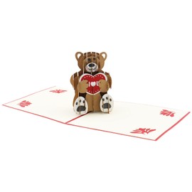 VGOL Love Bear Pop Up Card Creative Greeting Card with Envelope 3D Pop-up Greeting Card for Birthdays Graduations Wedding Anniversaries