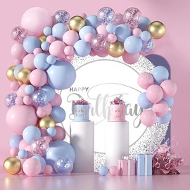 OERJU Happy Birthday Round Backdrop Cover White and Silver Happy Birthday Backdrop Round Happy Birthday Backdrop Women Men Birthday Party Decoration Circle Backdrop Cover Photo Booth Background 7.5ft