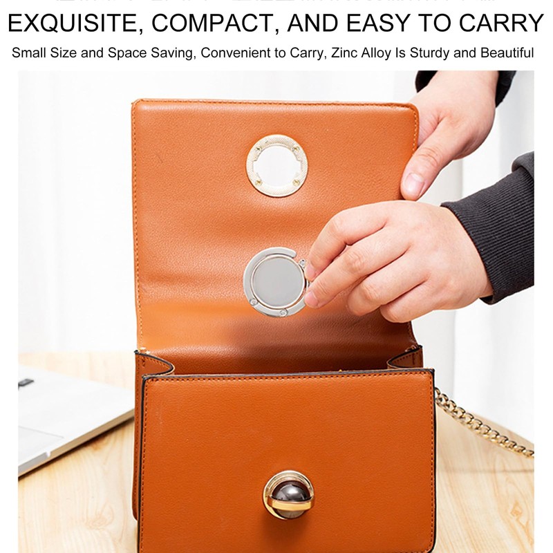 2Pcs Handbag Hooks for Tables, Folding Purse Hook Hangers, Portable