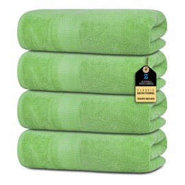 ZUPERIA Premium Bath Towel, 100% Cotton Towels for Bathroom (30x60 Inches, Pack of 4, Sage), Absorbent Bath Towels, Lightweight, Dry Quickly, Tailored for Your Everyday Needs