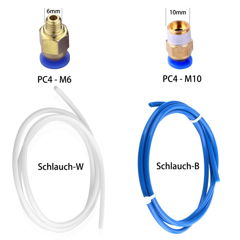 S SIENOC 4 x 1M PTFE Teflon Hose Tube (2
