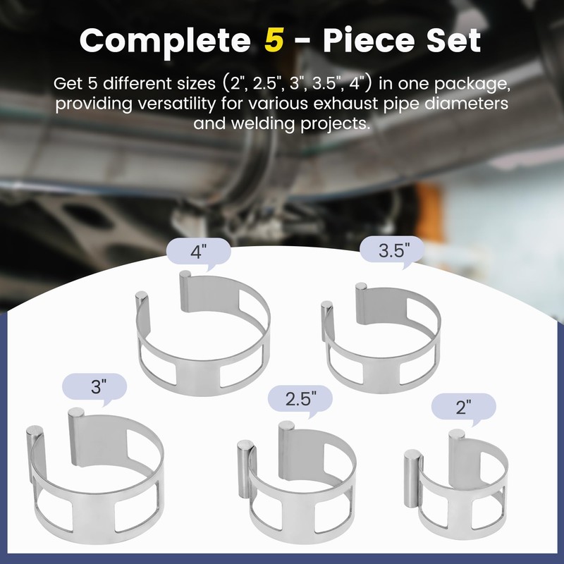 Upgraded Heavy-Duty Exhaust Tacking Band Set (5PCS) - 304 Stainless