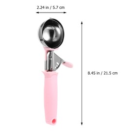 Alipis 1pc Stainless Steel Ice Cream Scoop Muffin Scoop Cookie Dough Scoop Pink Fruit Spoon Food Pp