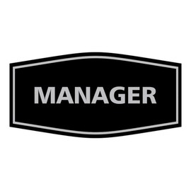 Signs ByLITA Fancy Manager Sign (Black/Silver) - Large