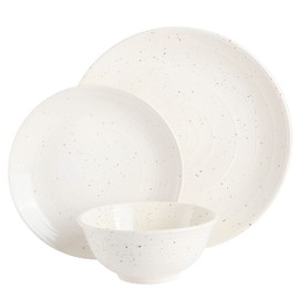 Gibson Elite Ramapo Solid Color Speckled Dinnerware Set - White, Service for Four (12pcs)