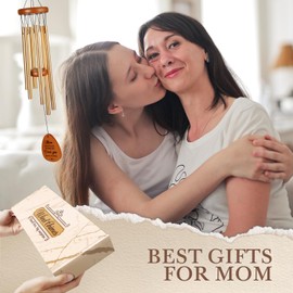 Gifts for Mom Wind Chimes 25.5", Mom Birthday Gifts, I Love You Wind Chimes Outside for Moms, Idea Moms Presents for Mothers Day, Thanksgiving, Christmas