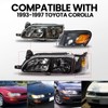 YLT AUTO 4PCS Black Clear Headlights and Corner Lamp Compatible