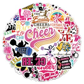 110PCS Cheer Stickers, All Vinyl Waterproof Cheerleader Decals, Perfect Cheer Gifts for Cheerleader Girls Cheer up, Motivational Positive Stickers for Water Bottles Laptop Computer Luggage Cup