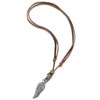 COOLSTEELANDBEYOND Retro Style Feather Pendant Necklace for Men Women with