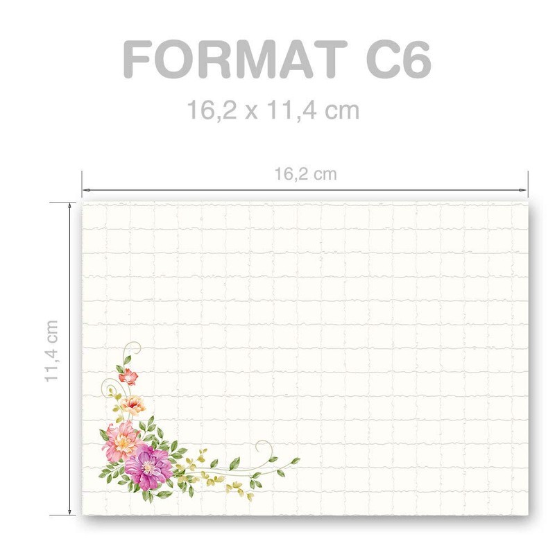 Envelopes Flowers & Blossoms Pack of 25 Envelopes DIN C6
